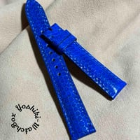 sna-124 シースネイク（ウミヘビ）腕時計ベルト ブルー (ラグ幅18 mm - バックル幅16 mm)
