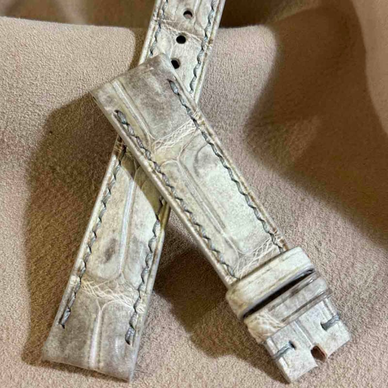 cro-1938 クロコダイル 腕時計 ベルト ヒマラヤクロコ (ラグ幅19