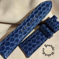 sna-130 シースネイク（ウミヘビ）腕時計ベルト ネイビー (ラグ幅26 mm - バックル幅22 mm)