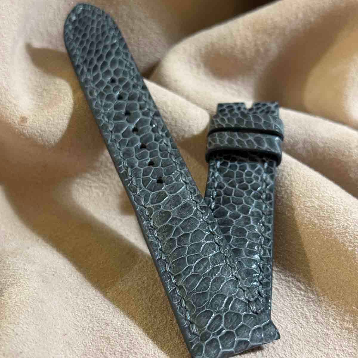 ost-449 オーストリッチレザー 腕時計ベルト グレー (ラグ幅20mm