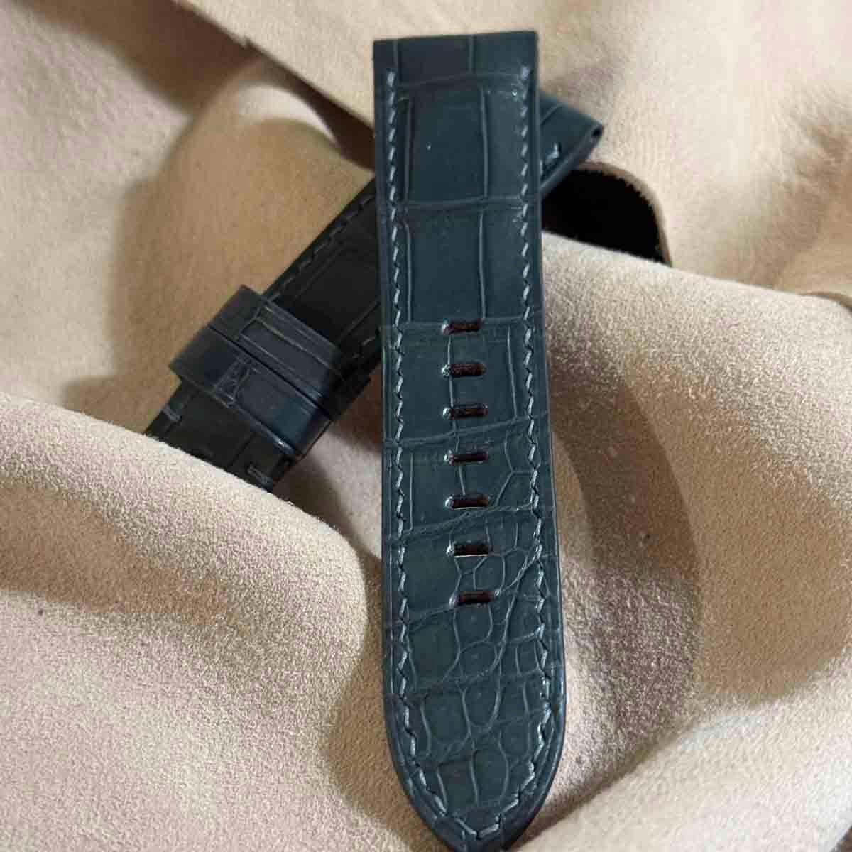 cro-1890 クロコダイル 腕時計ベルト ダークグレー ラグ幅19mm cro-1913 クロコダイル 腕時計ベルト ダークグレー ラグ幅18mm