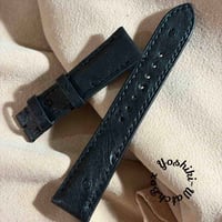 ost-463 オーストリッチレザー 腕時計ベルト ブラック (ラグ幅21mm - バックル幅18mm)