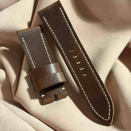 hor-254 HORWEEN ダービー / ブラウン 腕時計ベルト (ラグ24mm - バックル幅22mm)