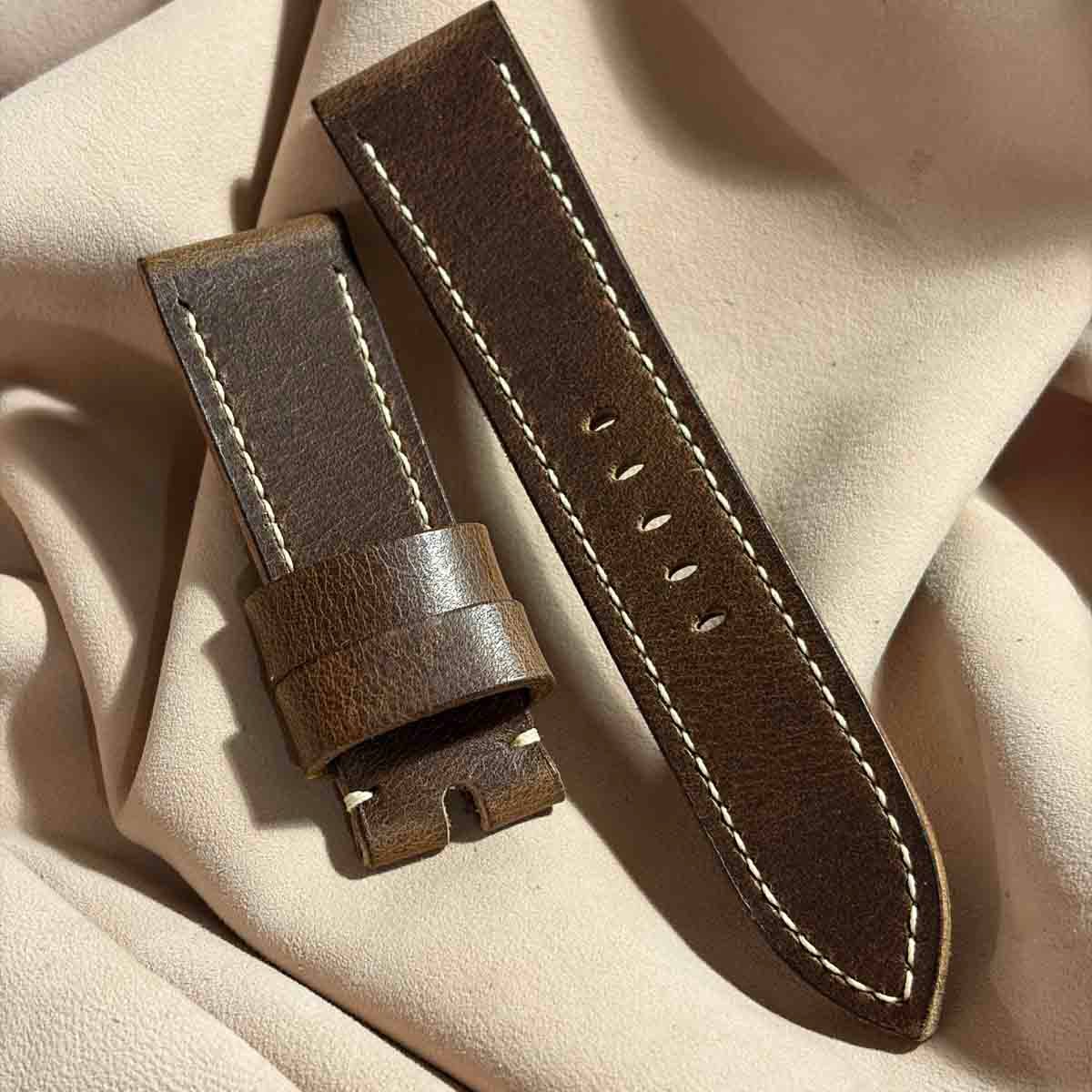 hor-254 HORWEEN ダービー / ブラウン 腕時計ベルト (ラグ24mm - バッ