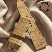 exh-53 タンニンなめし クロコダイル 腕時計ベルト  (ラグ幅24mm - バックル幅22mm)