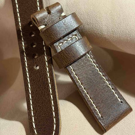 hor-256 HORWEEN ダービー / ブラウン 腕時計ベルト (ラグ20mm - バックル幅18mm)