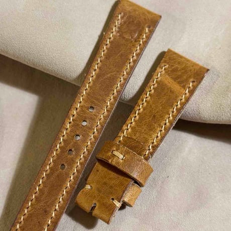 hor-228 HORWEEN ダービー ナチュラル 腕時計ベルト (ラグ19mm - バックル幅16mm)