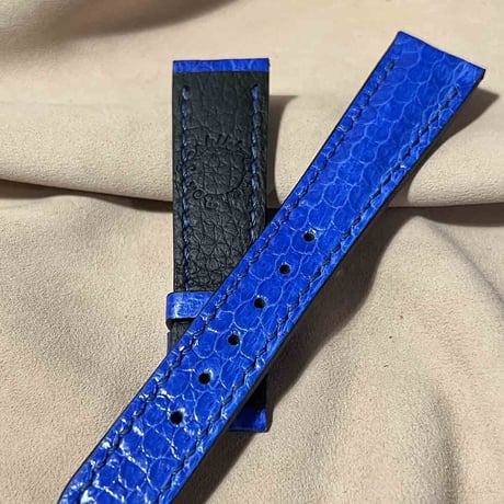 sna-47 シースネイク（ウミヘビ）  腕時計ベルト ブルー (ラグ幅19mm - バックル幅16mm)