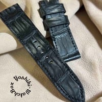 exh-43 墨染めクロコダイル 腕時計ベルト  (ラグ幅24mm - バックル幅22mm)