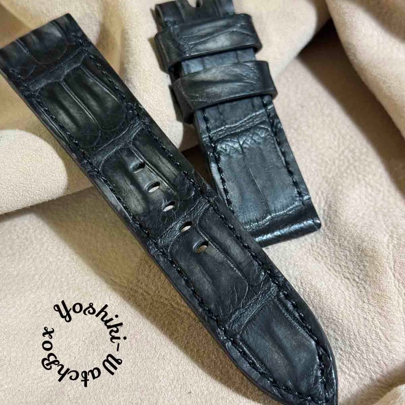 時計ベルト／クロコダイル.／ブラック／22-19／M 時計ベルト／クロコダイル.／ブラック／22-19／M アクセサリー