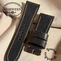 hor-242 HORWEEN ダービー ダークブラウン 腕時計ベルト (ラグ26mm - バックル幅22mm)