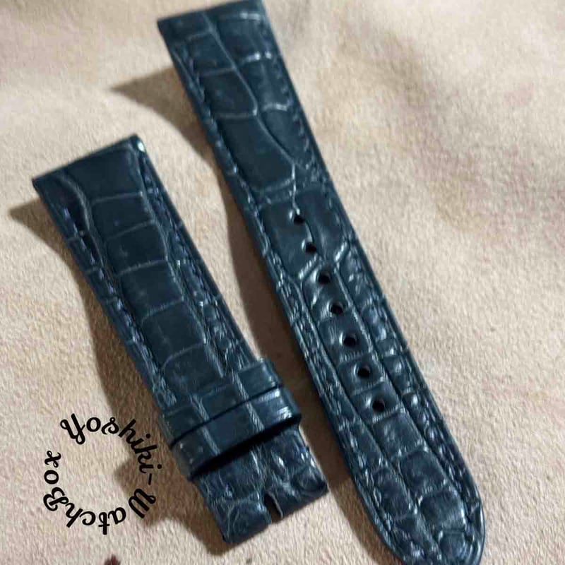 cro-1821 クロコダイル 腕時計ベルト ブルーグレー ラグ幅21mm cro-1821 クロコダイル レザー 腕時計 ベルト ブルーグレー (ラグ幅21