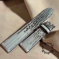 liz-309  リザード レザー 腕時計 ベルト ホワイト (ラグ幅21 mm - バックル幅18 mm)