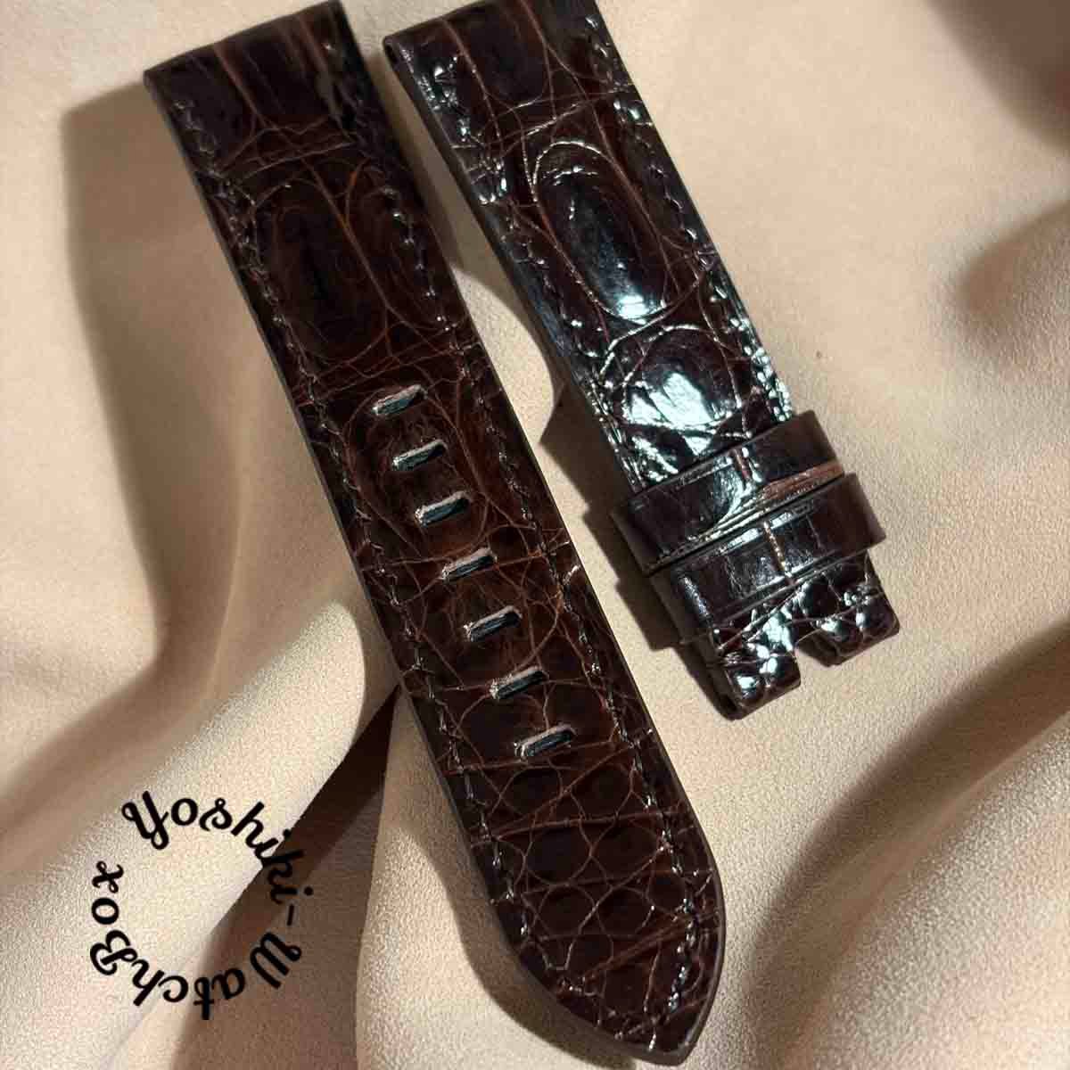 cro-1988 クロコダイル（グロス仕上） 腕時計 ベルト ダークブラウン