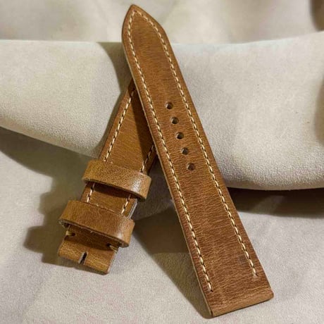 hor-229 HORWEEN ダービー ナチュラル 腕時計ベルト (ラグ20mm - バックル幅18mm)