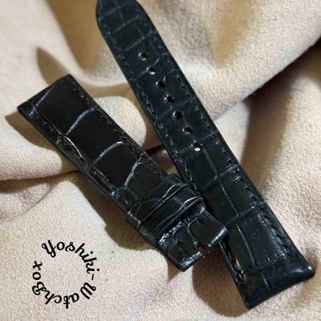 時計ベルト／クロコダイル.／チャコール系／21-18／ML クロコダイル 腕時計ベルト 18mm | 万双公式オンラインショップ