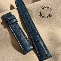 ost-460 オーストリッチレザー 腕時計ベルト ネイビー (ラグ幅19mm - バックル幅16mm)
