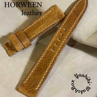 hor-228 HORWEEN ダービー ナチュラル 腕時計ベルト (ラグ19mm - バックル幅16mm)