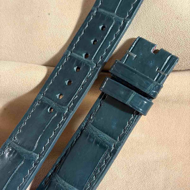 cro-2009 クロコダイル 腕時計ベルト ブルーグレー (ラグ幅20 mm