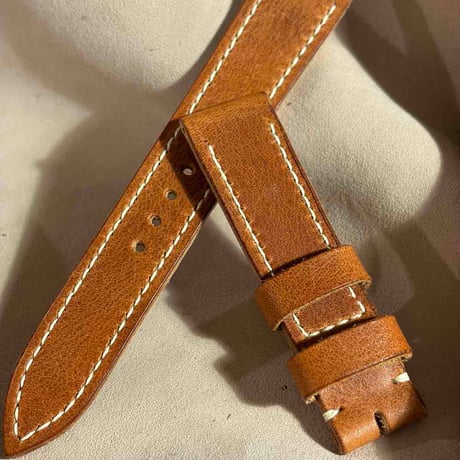 hor-245 HORWEEN ダービー / イングリッシュタン 腕時計ベルト (ラグ20mm - バックル幅18mm)