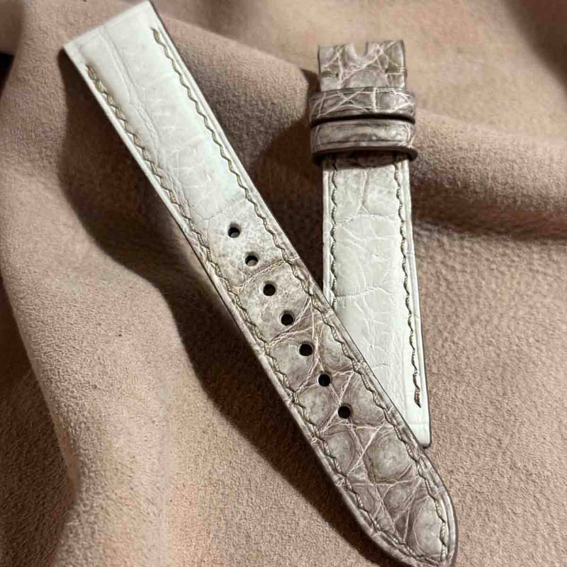 cro-1712 クロコダイル レザー 腕時計 ベルト ヒマラヤクロコ (ラグ幅  