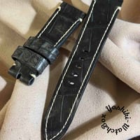 exh-41 墨染めクロコダイル 腕時計ベルト ラグ幅22mm exh-44 墨染めクロコダイル 腕時計ベルト (ラグ幅22mm
