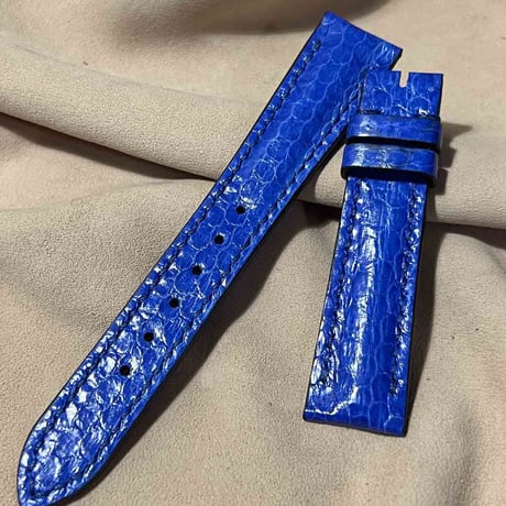 sna-47 シースネイク（ウミヘビ）  腕時計ベルト ブルー (ラグ幅19mm - バックル幅16mm)