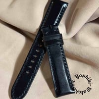 cod-323 コードバン レザー 腕時計ベルト ブラック (ラグ幅20 mm - バックル幅18 mm)