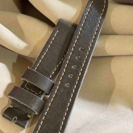 hor-234 HORWEEN バイソングレー 腕時計ベルト (ラグ19mm - バックル幅16mm)
