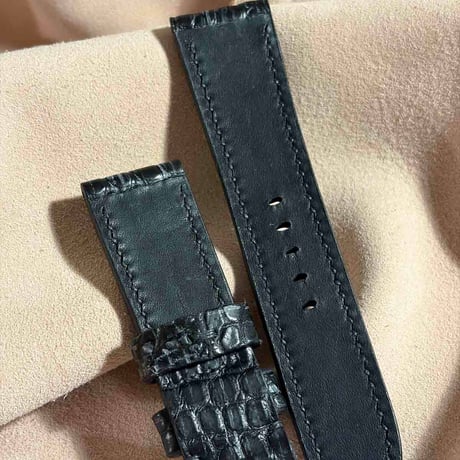 exh-64 ブライドル クロコダイル 腕時計ベルト  (ラグ幅24mm - バックル幅22mm)