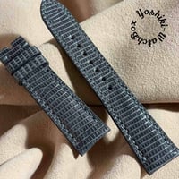liz-356  リザード レザー 腕時計 ベルト グレー (ラグ幅21 mm - バックル幅18 mm)