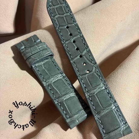 cro-1974 クロコダイル 腕時計 ベルト グレー (ラグ幅20 mm - バック