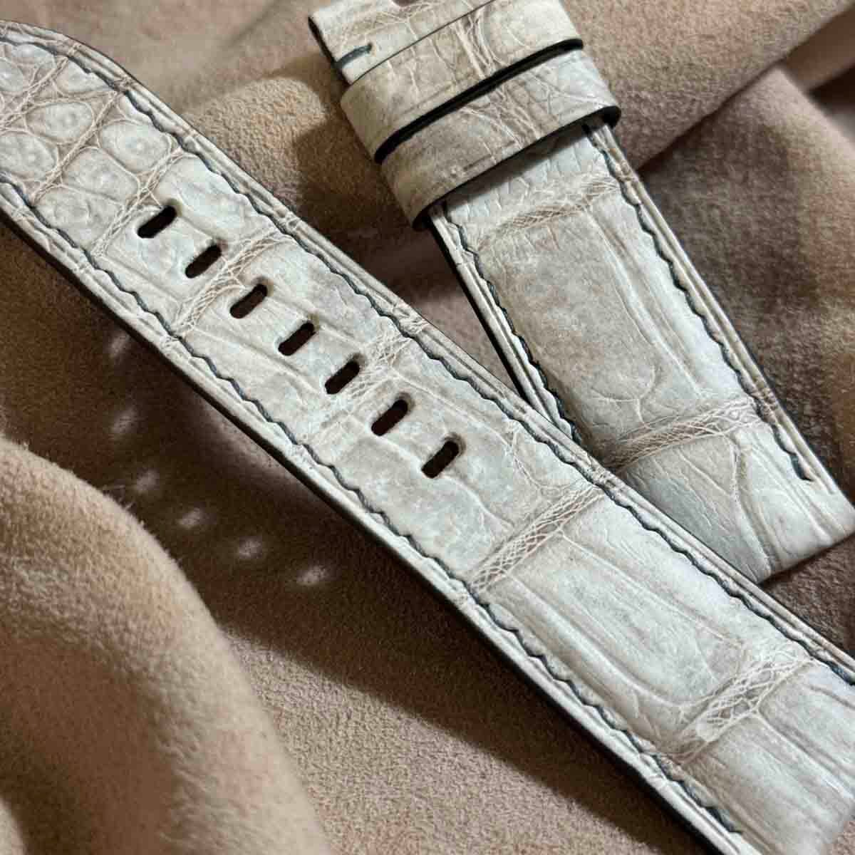 cro-1925 クロコダイル 腕時計 ベルト ヒマラヤクロコ (ラグ幅24