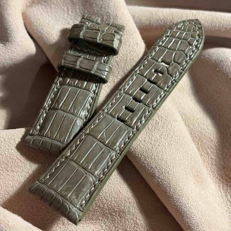 cro-1968  クロコダイル   腕時計 ベルト オリーブ  (ラグ幅26 mm - バックル幅22 mm)