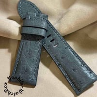 ost-411 オーストリッチレザー 腕時計ベルト グレー (ラグ幅26mm - バックル幅22mm)