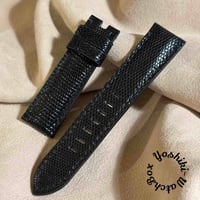 liz-323  リザード レザー 腕時計 ベルト ブラック (ラグ幅22 mm - バックル幅20 mm)