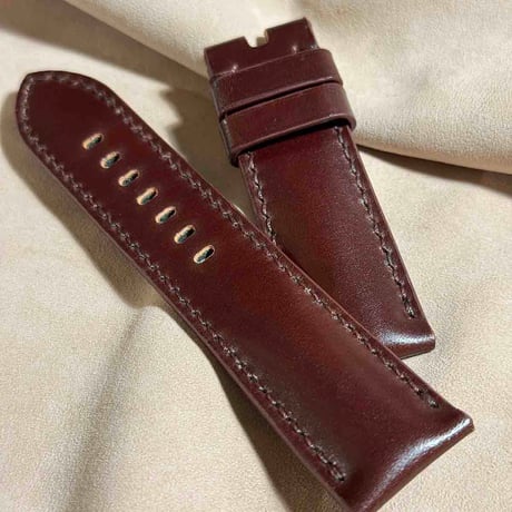 cod-270 コードバン レザー 腕時計ベルト ブラウン (ラグ幅24 mm - バックル幅22 mm)