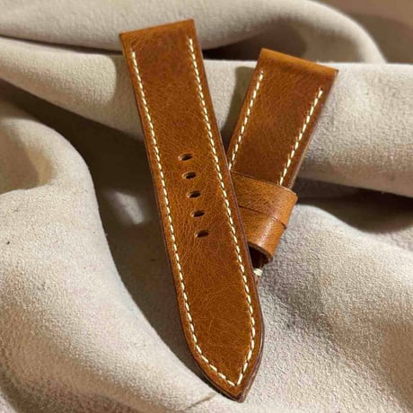 hor-212 HORWEEN ダービー イングリッシュタン 腕時計ベルト (ラグ24mm - バックル幅22mm)
