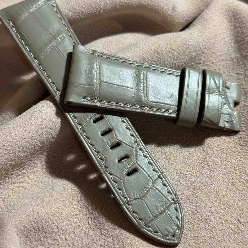 cro-1752 クロコダイル 腕時計ベルト ブラック ラグ幅22mm cro-1752 クロコダイル 腕時計ベルト ブラック ラグ幅22mm