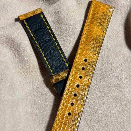 sna-126 シースネイク（ウミヘビ）腕時計ベルト タンブラウン (ラグ幅18 mm - バックル幅16 mm)