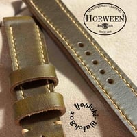 hor-264  HORWEEN クロムエクセルレザー / オリーブ 腕時計ベルト (ラグ20mm - バックル幅18mm)
