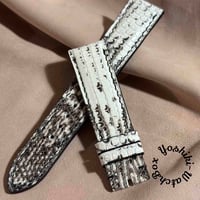 liz-315  リザード レザー 腕時計 ベルト ホワイト (ラグ幅20 mm - バックル幅18 mm)