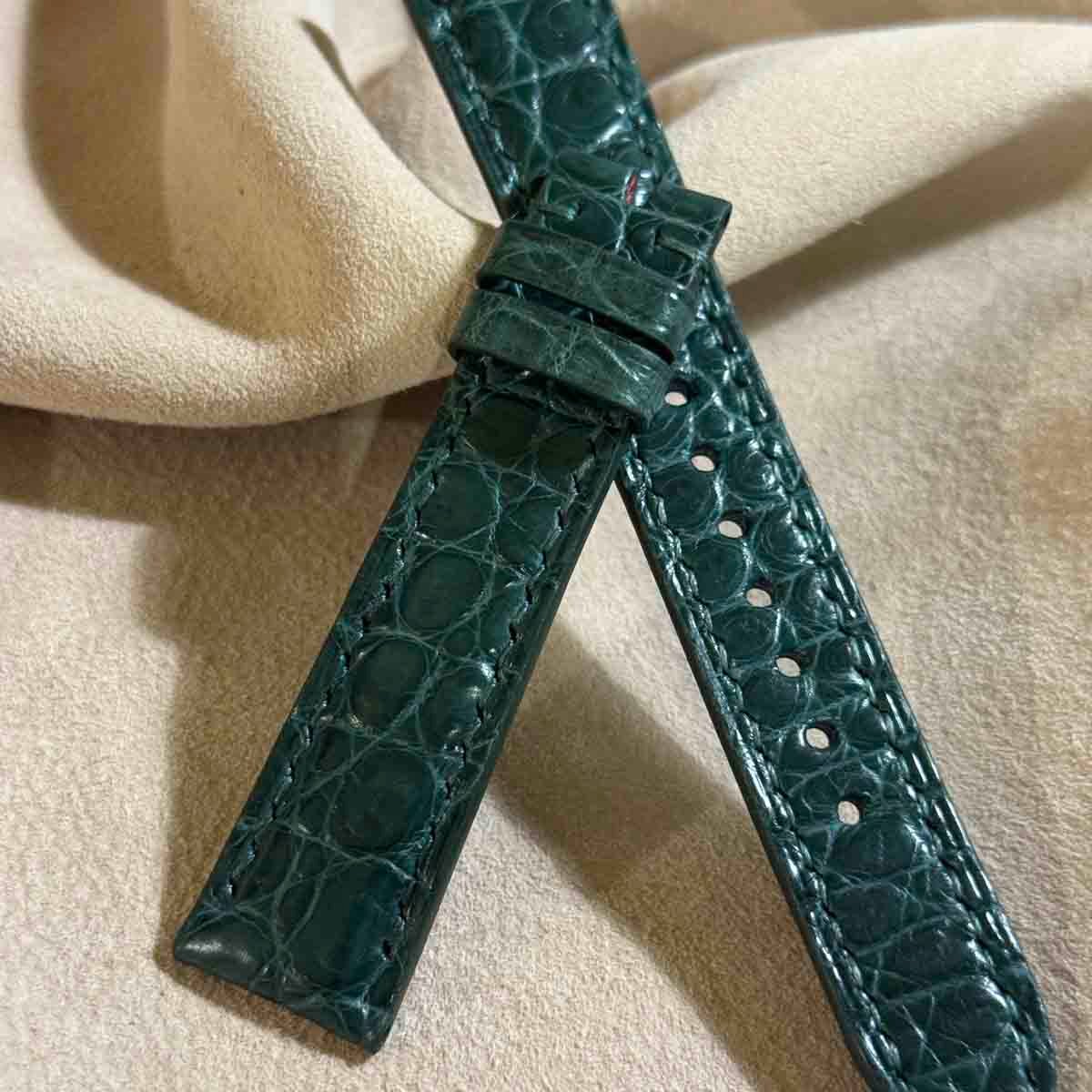 cro-1740 クロコダイル 腕時計ベルト ヌバック タンブラウン