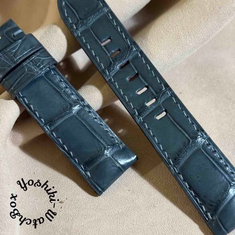 cro-1654 クロコダイル腕時計ベルト グロス仕上コバルトブルー ラグ幅22 cro-1939 クロコダイル 腕時計 ベルト グロス仕上げ ブルー