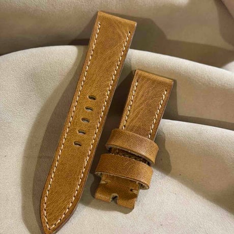 hor-225 HORWEEN ダービー ナチュラル 腕時計ベルト (ラグ22mm - バックル幅20mm)