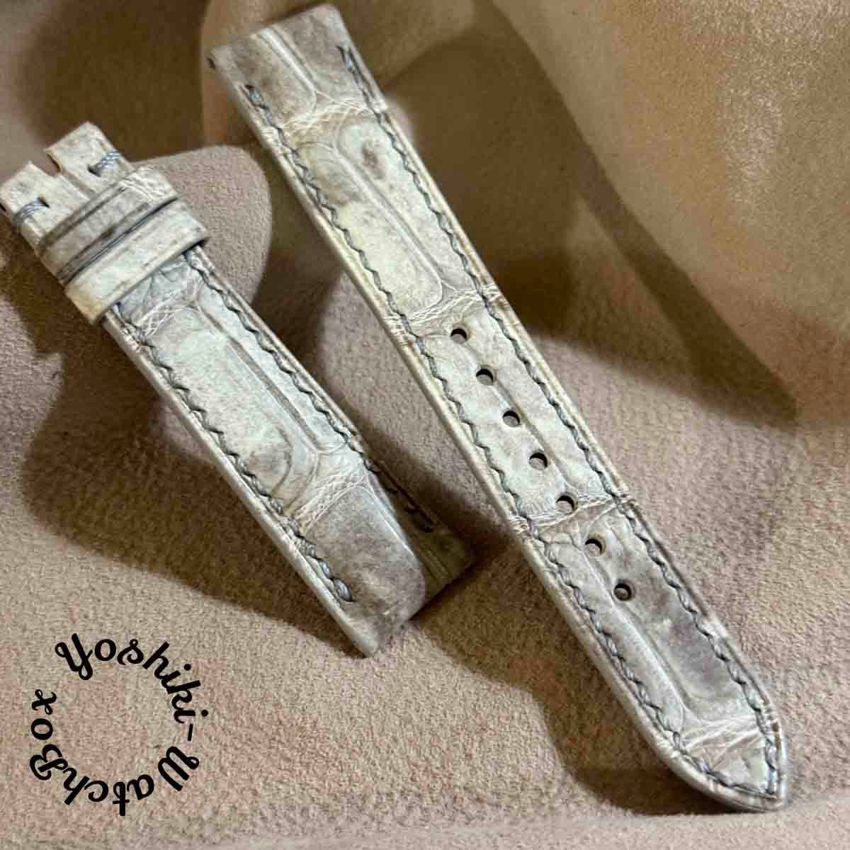 cro-1890 クロコダイル 腕時計ベルト ダークグレー ラグ幅19mm cro-1903 クロコダイル 腕時計 ベルト ダークグレー (ラグ幅24