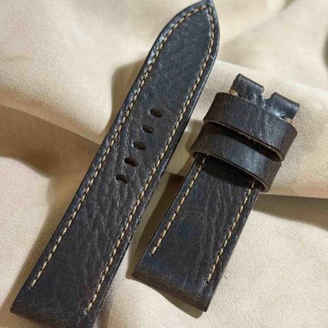 hor-211 HORWEEN ダービー ダークブラウン 腕時計ベルト (ラグ24mm - バックル幅22mm)
