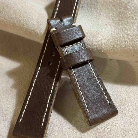 hor-219 HORWEEN ダービー ブラウン 腕時計ベルト (ラグ21mm - バックル幅18mm)