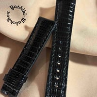 liz-357  リザード レザー 腕時計 ベルト ブラック (ラグ幅19 mm - バックル幅16 mm)