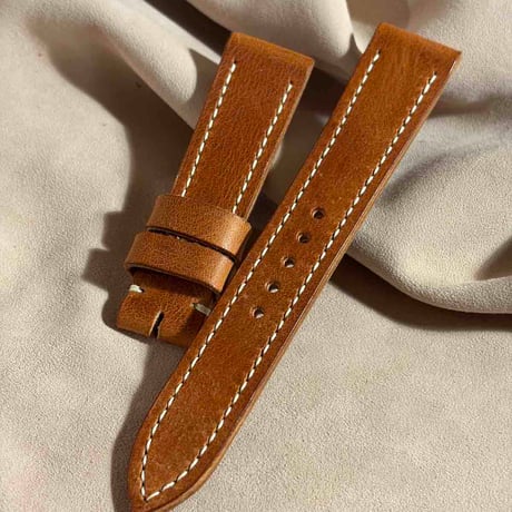 hor-275  HORWEEN ダービー / イングリッシュタン 腕時計ベルト (ラグ20mm - バックル幅18mm)